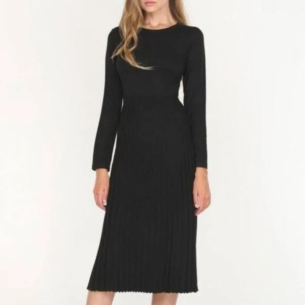 Adelyn Rae NWT Joanne Pleated Sweater Midi Dress